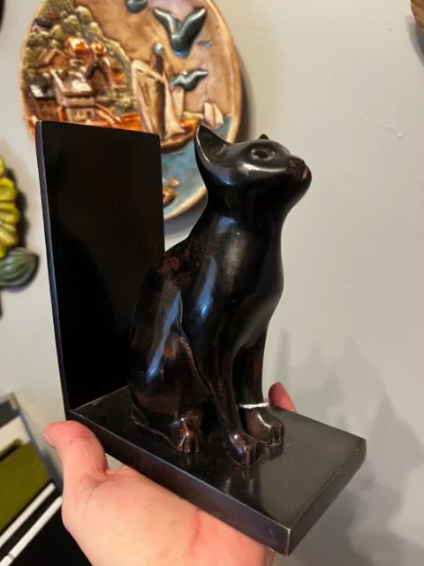 Vintage Cast iron/metal  Black Cat bookend set