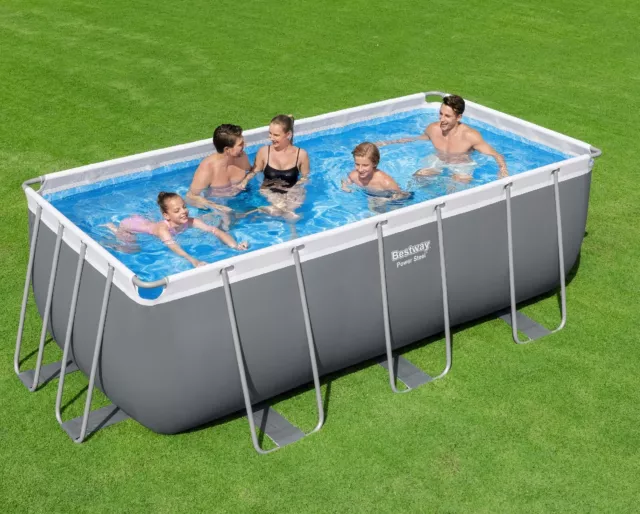 Piscine Tubulaire Power Steel 412x201x122cm Filtre À Cartouche et Echelle