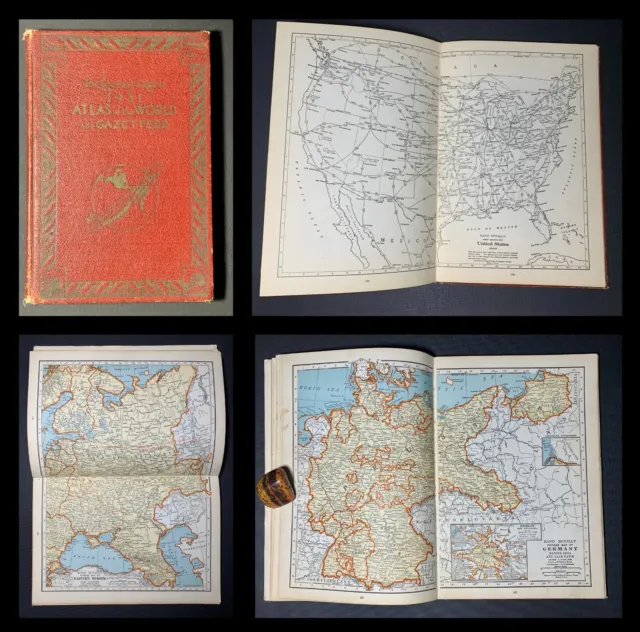 1930s VINTAGE Atlas WWI WWII Interwar period GAZETTEER World & US maps HISTORY