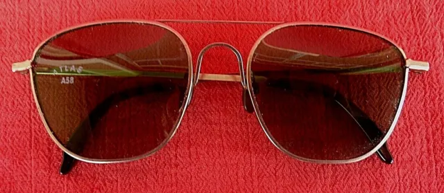 Vintage WILLSON Aviator Metal Frame Sunglasses w/Atlas A58 Lens Made in USA