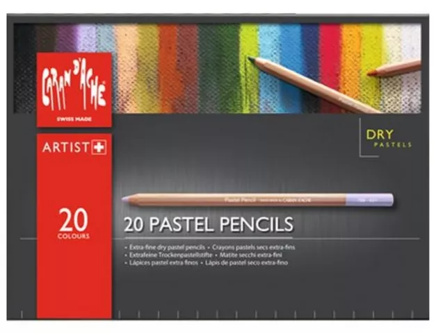 Caran Dache Extra Fine Dry Pastel Pencils Sketching Artist Colour Case Set Of 20