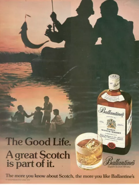 Ballantines Scotch Whisky The Good Life 1978 Advertising 1 Page Original