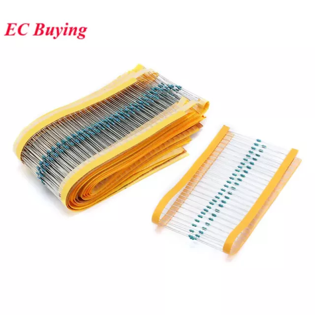 1500pcs 1/6W Metal Film Resistors Assortment 1R-1M ohm 1% Kit