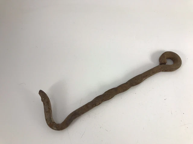 Antique/Vintage 6 Inch Hand Forged Twisted Gate, Door, Shed, Hook, Lock Or Latch