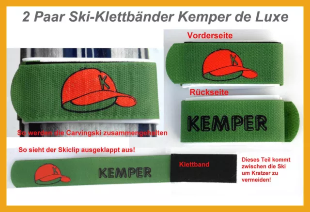 2 Paar SKI-KLETTBÄNDER KEMPER de Luxe     ---NEU---