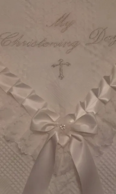 beautiful IVORY bebo baby christening/baptism shawl **NEW**