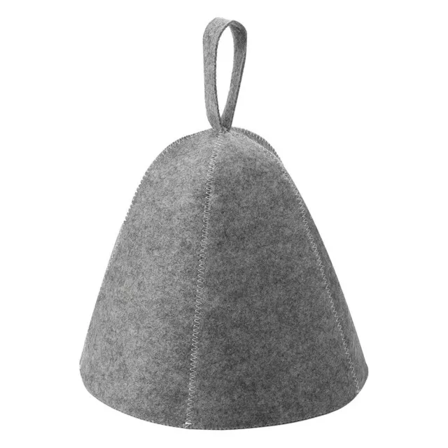 Grey and White Thicken Wool Felt Sauna Hat for All Head Sizes and Skin Types 2