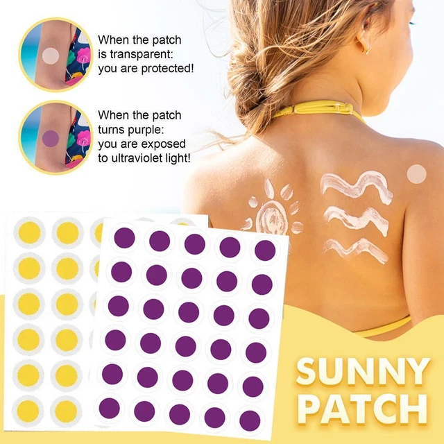 60Pcs Sunny Patch UV Detecting Patches for Kids and Adults Natural New