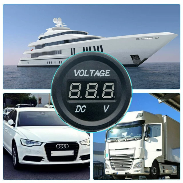 DC 12V-24V Panel Voltmeter Car Boat Motorcycle LED Digital Display Volt Gauge