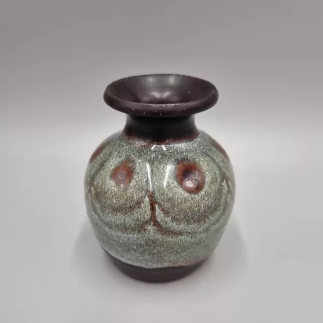 An Elisabeth Andrea Bailey Vintage Studio Pottery Earthenware Vase Blue/Black