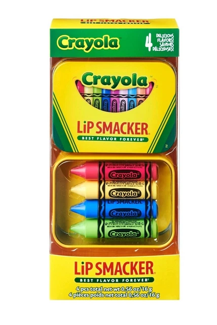 Lip Smacker Crayola Crayon Lip Balm Gift Set 4 Flavors.  Gift Set any occasion.