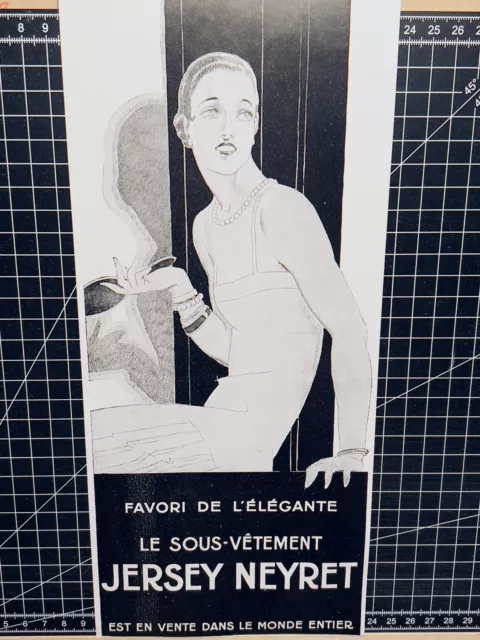 Damen Elegante Mode Werbung Vintage France 1925 Original Reklame Plakat Poster