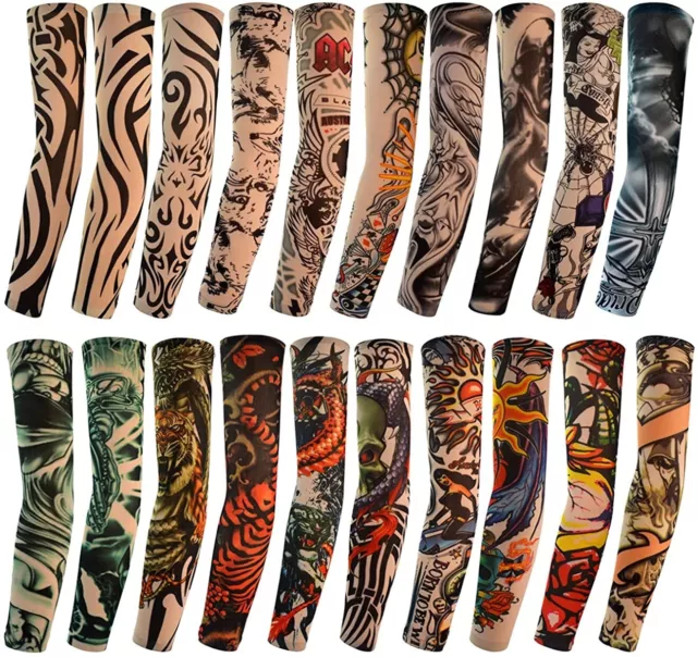 20 LARGE TEMPORARY Fake Tattoo Full Sleeve Leg Arm Waterproof Stickers ...