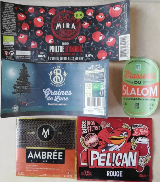 lot étiquettes de bière