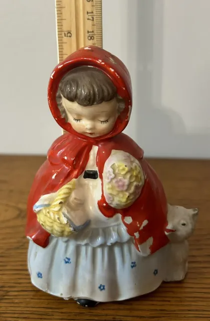 Vintage 1956 Napco Little Red Riding Hood Figure Planter Japan A1720A