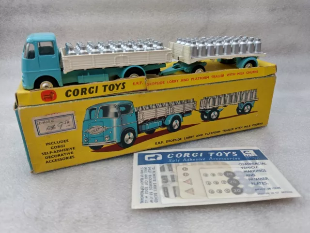 Corgi Toys Gift Set 21 - ERF dropside Milk and Trailer loads boxed all original