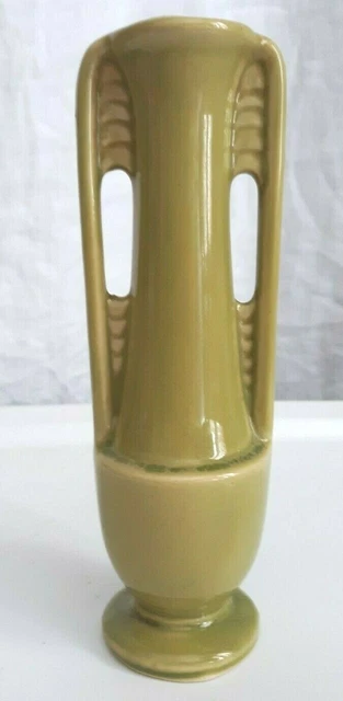 Vintage Shawnee Pottery Art Deco Muted Green Vase  Made in USA #1178
