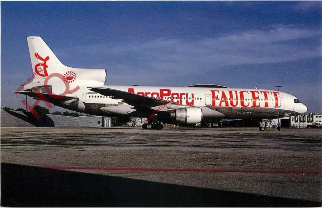 Postcard:;AEROPERU / FAUCETT LOCKHEED L-1011-1 TRISTAR OB-1455 @ MIA [FLQ]