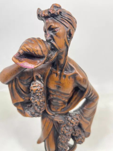 Stunning Vintage Classic Wood Hand Craved Oriental Figurine 17” Home Decor 3
