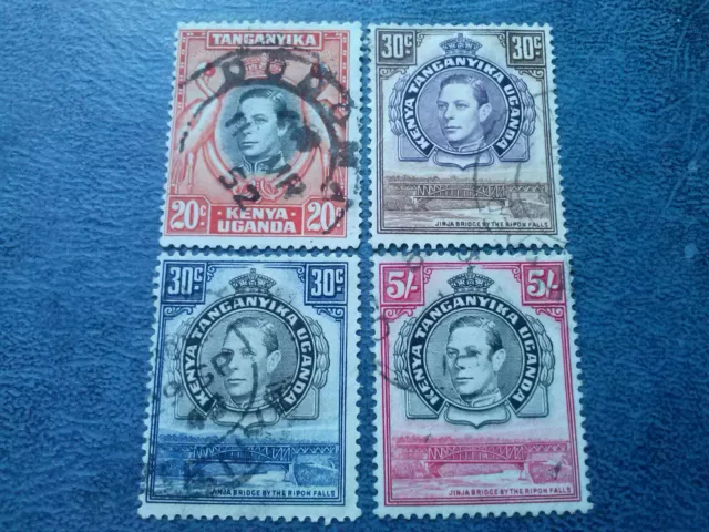 Kenya  Uganda Tanganyika  Kgvi Bridge 1938 Sc#74,76,77,83  Sg#139-141-142-148