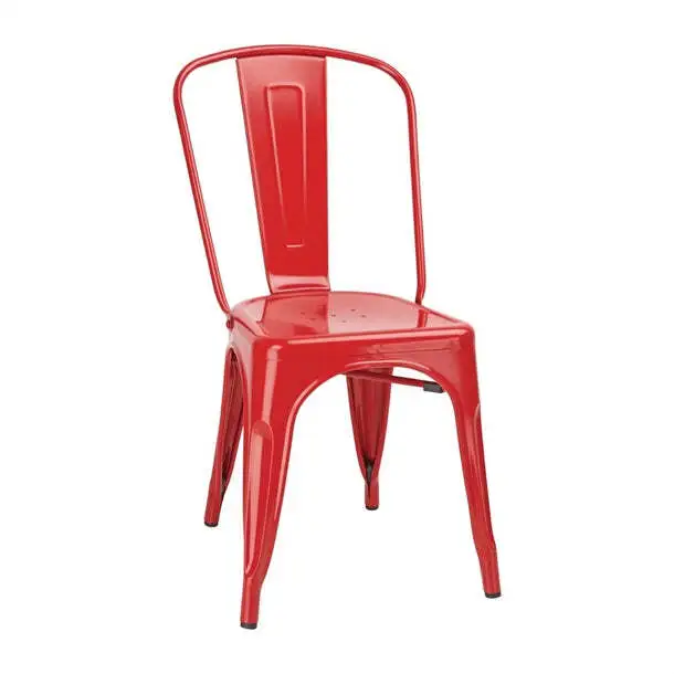 Bolero Red Steel Bistro Side Chair (Pack of 4) PAS-GL330