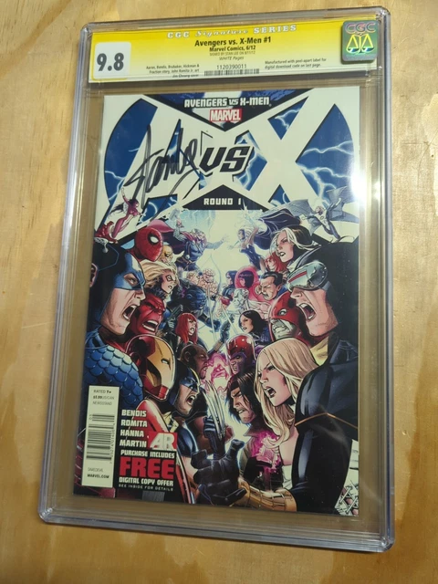 Avengers vs. X-Men #1J CGC SS Signed by Stan Lee Jim Cheung Cover Art Newsstand