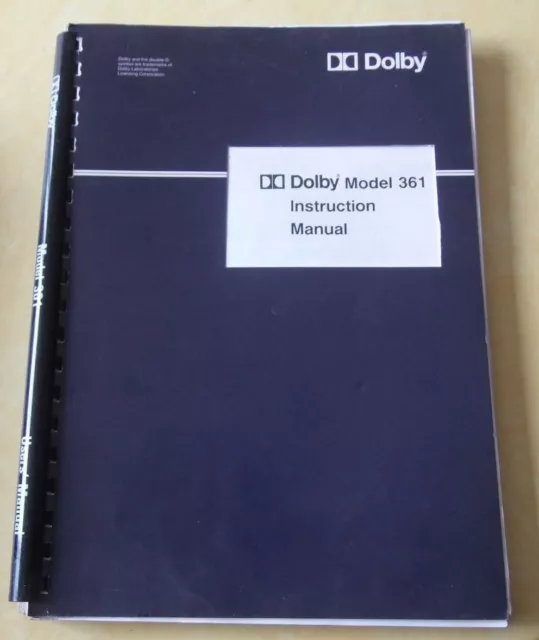 Documentation /  Manuel Dolby Model 361