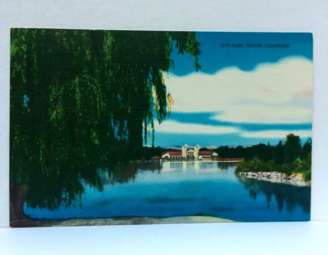 Denver Colorado CO City Park Linen Vintage Postcard