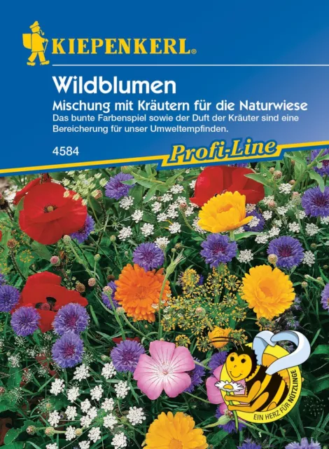 Wildblumen * Mischung / Kräuter * MHD 01/27 ein- u mehrj. Kiepenkerl Samen 4584