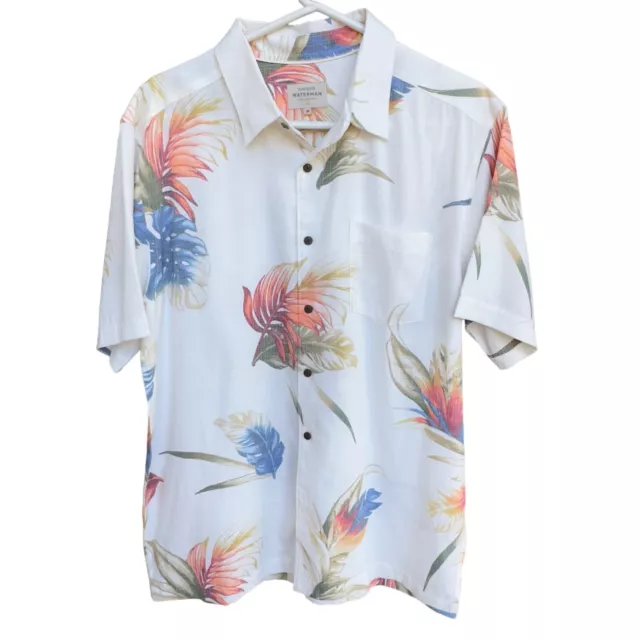 Quiksilver Waterman Mens Medium Sail Palm Hawaiian Button Up Shirt