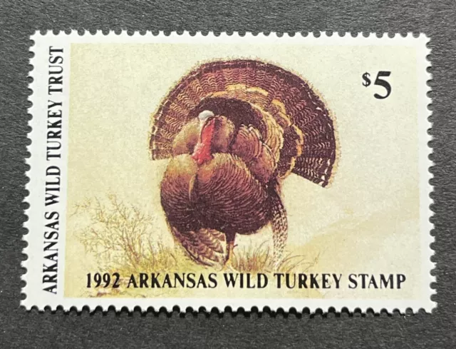 1992 ARWT-8 NWTF National Wild Turkey Federation Stamp **ARKANSAS** Mint OG NH