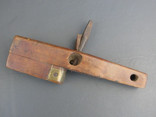Vintage unusual wooden router plane or marking scribe gauge old tool