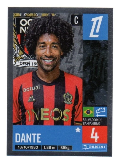 Carte Adrenalyn Signée OGC Nice – Joueur Dante, Ligue 1, Collection Football, Neuf