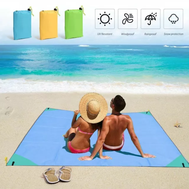 79"x60" Beach Mat Outdoor Picnic Blanket Rug Big Mattress Camping Waterproof Pad