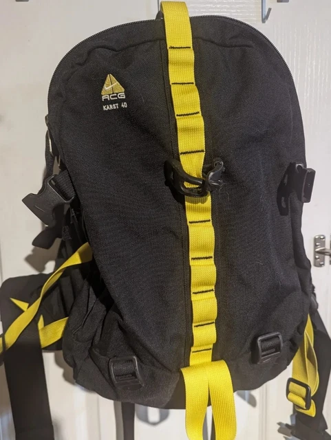 Nike ACG Karst 40 Hiking Backpack Bag neon volt  Blacck 90's