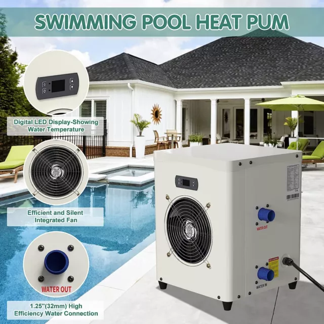 Pool Heater For Above Ground Pool Pool Heat Pump,14300 BTU/hr Up to 2700 gallons