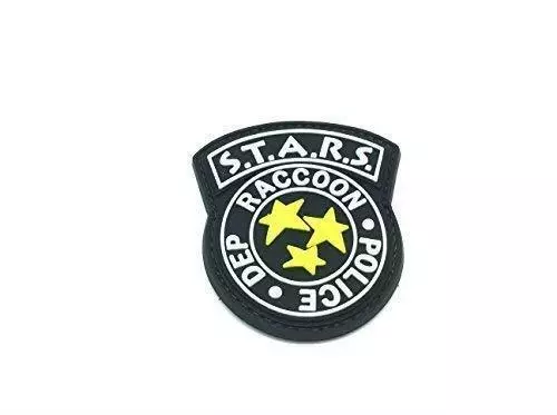 STARS Waschbär Polizei DEPT schwarz Resident Evil PVC Airsoft Aufnäher