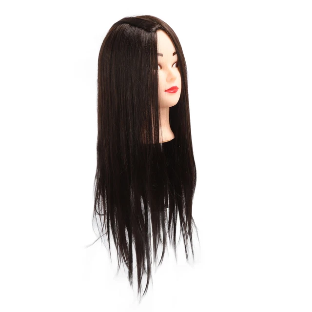 Hairdressing Mannequin Head 63cm Synthetic Fiber Head Styling Middle Part Co Ecm