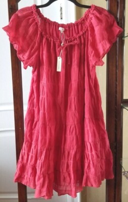 MAX STUDIO Red Tiered Dress Off the Shoulders Lined  Size XL Chest $138 NWT