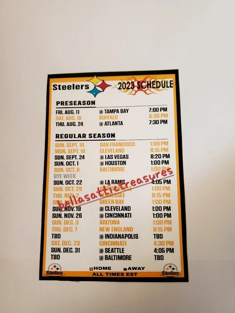 PITTSBURGH STEELERS NFL 2023-2024 Schedule Fridge Magnet $4.00 - PicClick PITTSBURGH STEELERS NFL 2023-2024 Schedule Fridge Magnet $4.00 - PicClick