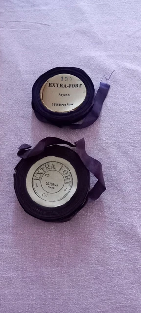 Lot de 2 rouleaux entamés - RUBAN - RAYONNE - EXTRA-FORT - VIOLET