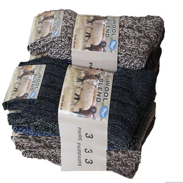 Mens Lambs Wool Socks 1,3 & 6 Pairs Thermal Winter Warm Hiking Work Boot UK 6-11