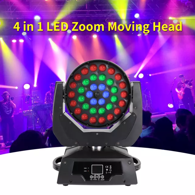 36x10w Moving Head Light 4 in 1 DMX Zoom Moving Head Stage Light DJ Party RGBW