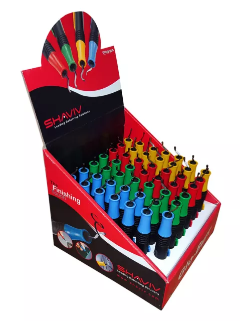 Shaviv 29137 Glo-Burr E 48pc Assortment Kit Rainbow Blue,Yellow,Green&Red