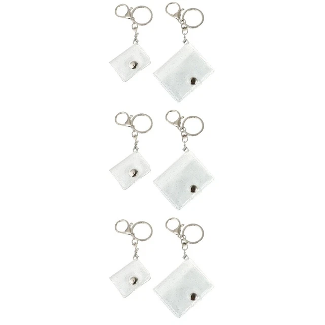 6 PCs pequeño álbum de fotos mini memoria de fotos con llavero