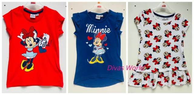 Minnie Mouse Kids Short Sleeve Tshirt Baby Girls Top Childrens Tee Tops Gifts