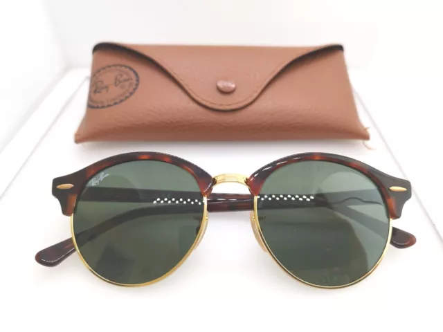 Ray Ban occhiali da sole RB4246 CLUBROUND montatura bionda havana lente marrone 51 mm