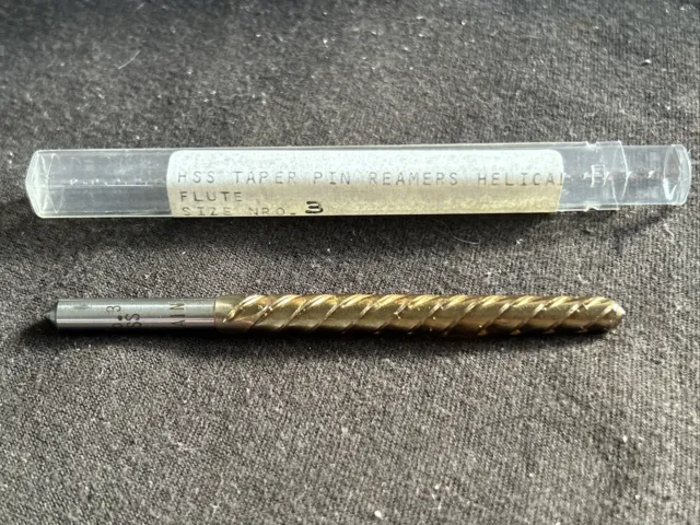 Qty. 2, #3, Spiral Flute Taper Pin Reamer. HSS, RH Cut, LH Spiral, No. 3,  Spain