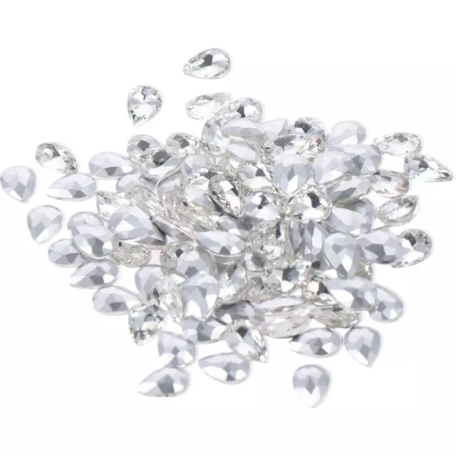 100 PCS Teardrop Teardrop Rhinestones Faceted Crystal Teardrop  Necklace