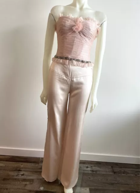 RALPH LAUREN BLACK LABEL Shell Pink 100% Silk Pants 4 S XS